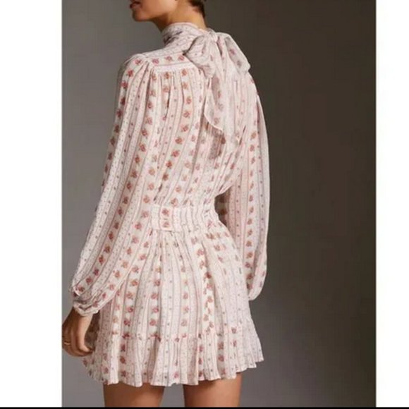 Anthropologie XL NWT Let Me Be Mock Neck Sheer Mini Dress - Picture 2 of 9
